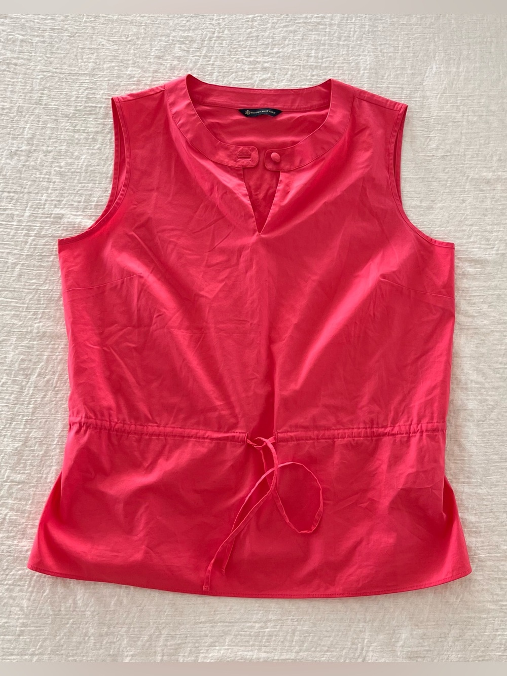 Brooks Brothers Coral Pink Sleeveless Drawstring Waist Lightweight Top